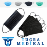 3 Katlı Ultrasonik Siyah Telli Maske 50x3 Kutu