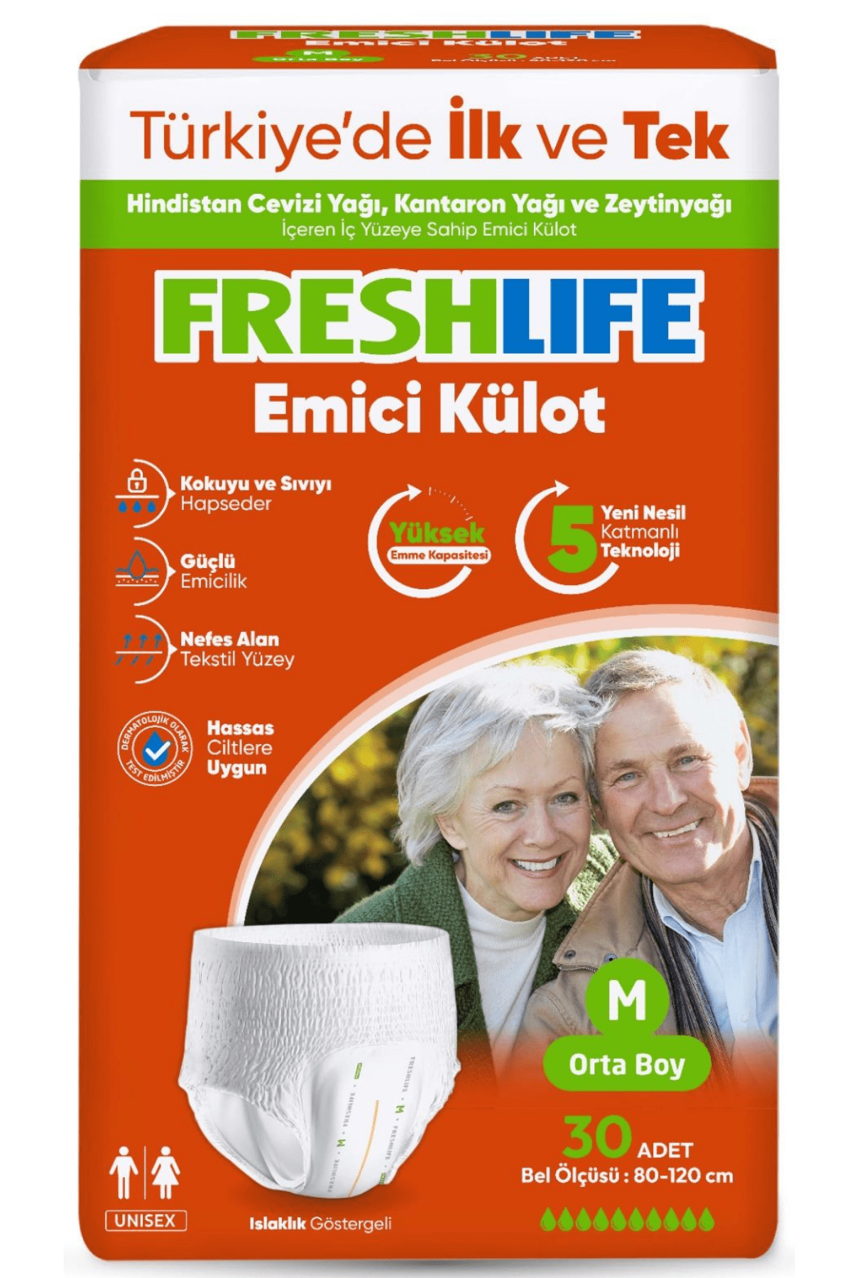 Freshlife Yetişkin Külotlu Hasta Bezi Emici Külot M Beden 30 Adet
