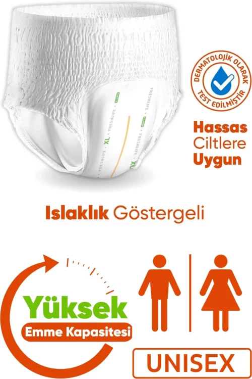 Freshlife Yetişkin Külotlu Hasta Bezi Emici Külot XL Beden 30 Adet