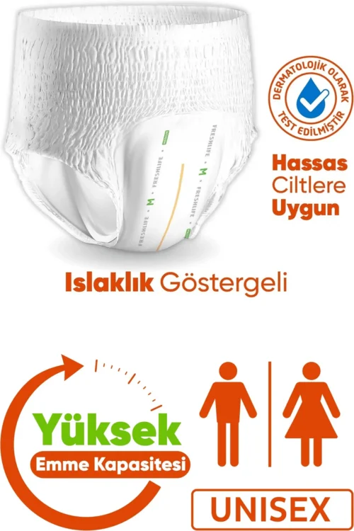 Freshlife Yetişkin Külotlu Hasta Bezi Emici Külot M Beden 30 Adet