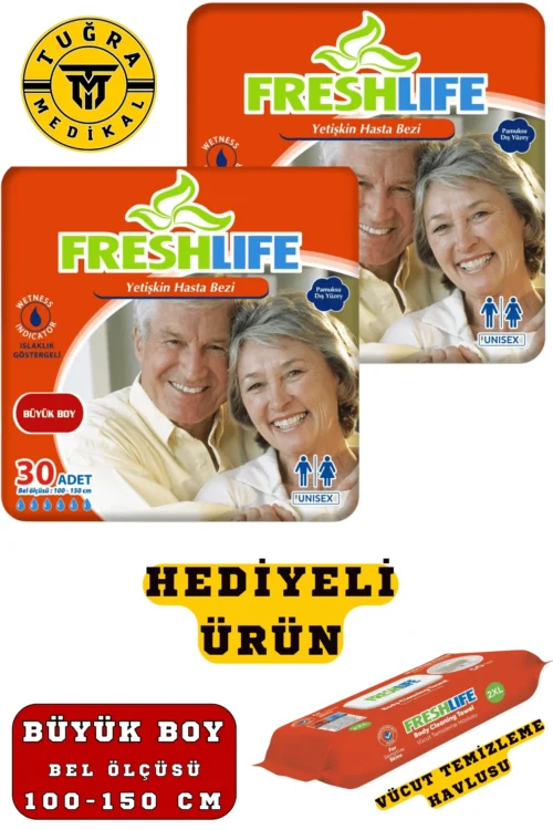 Freshlife Hasta Bezi Belbantlı 60 Adet Large Beden