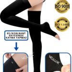 Diz Üstü Variss Çorabı Orta Basınç Burnu Açık (SİYAH RENK) (ÇİFT BACAK)