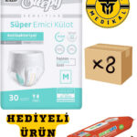 Külotlu Yetişkin Hasta Bezi Medium Beden 240 Adet (8Paket) (HEDİYELİ)
