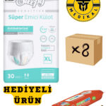 Külotlu Yetişkin Hasta Bezi XLarge Beden 240 Adet (8Paket) (HEDİYELİ)