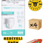Külotlu Yetişkin Hasta Bezi XLarge Beden 120 Adet (4Paket) (HEDİYELİ)