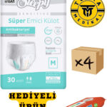 Külotlu Yetişkin Hasta Bezi Medium Beden 120 Adet (4Paket) (HEDİYELİ)