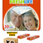 FRESHLİFE 60X90 ÇİŞ PEDİ 8 PAKET 240 ADET (HEDİYELİ)