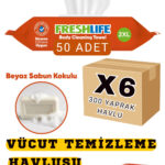 Freshlife Vücut Temizleme Havlusu 50'li 6 Paket 300 Adet Havlu