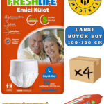 Freshlife Yetişkin Külotlu Hasta Bezi Emici Külot L (BÜYÜK BOY) 120 Adet 4 Paket