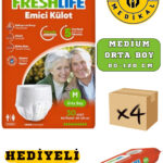Freshlife Yetişkin Külotlu Hasta Bezi Emici Külot M (MEDİUM) 120 Adet 4 Paket