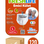 Freshlife Yetişkin Külotlu Hasta Bezi Emici Külot L (BÜYÜK BOY) 240 Adet 8 Paket