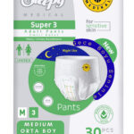 Yetişkin Unısex Süper 3 Emici Gece Külodu | Medium (M) 30 Adet