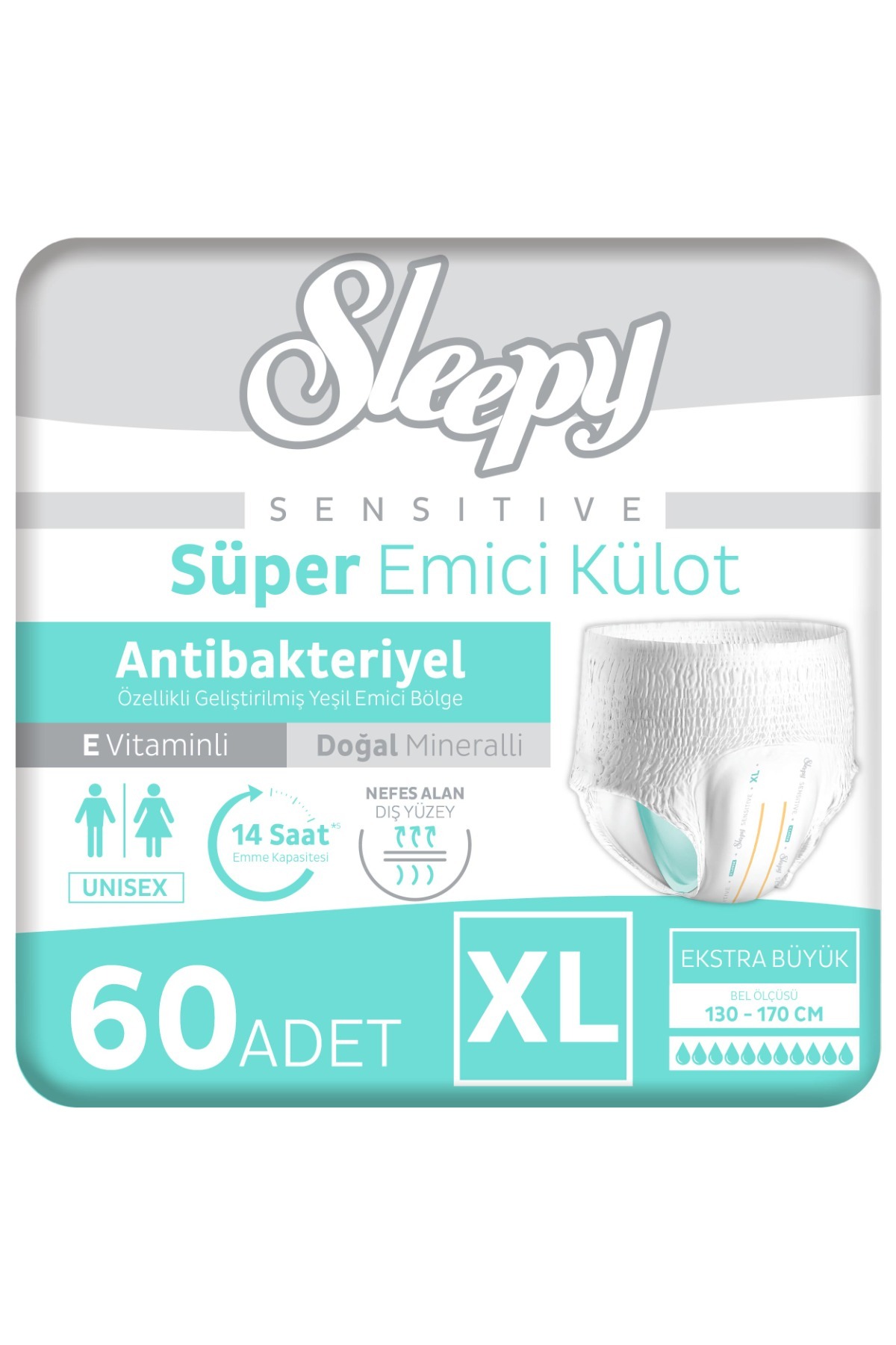Sensitive Antibakteriyel Emici Külot Xlarge 30x2 60 Adet - Görsel 1