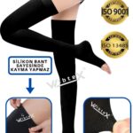 Diz Üstü Burnu Açık Variss Çorabı (8 NUMARA) 5XL Siyah Renk CCL2