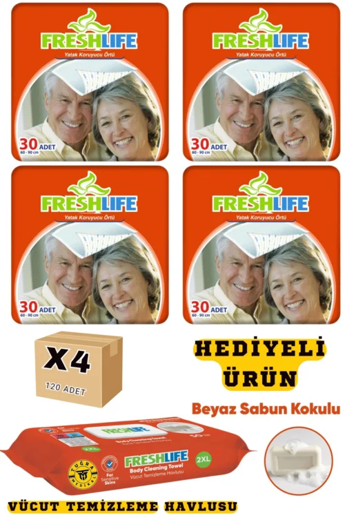 Freshlife 60x90 Çiş Pedi 4 Paket 120 Adet (HEDİYELİ)
