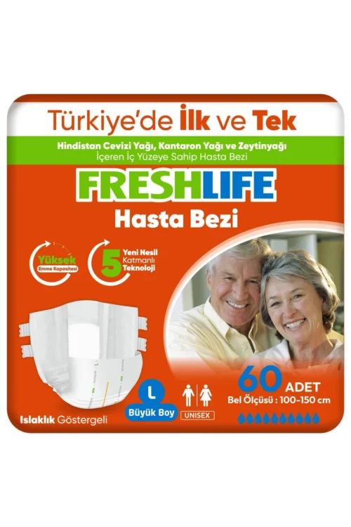 2'li Large Bel Bantlı Yetişkin Hasta Bezi 30x2 (60 Adet)