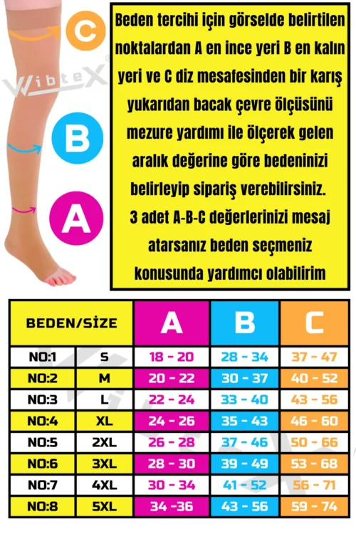 Diz Üstü Variss Çorabı Orta Basınç Burnu Açık (TEN RENGİ) (ÇİFT BACAK)