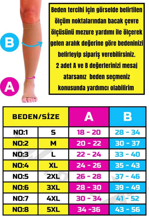 Diz Altı Variss Çorabı Orta Basınç Burnu Açık (TEN RENGİ) (ÇİFT BACAK)