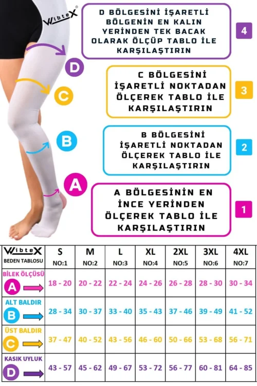 Ameliyat Çorabı Belden Kemerli Anti-emboli (TEK 1 ADET SOL BACAK)