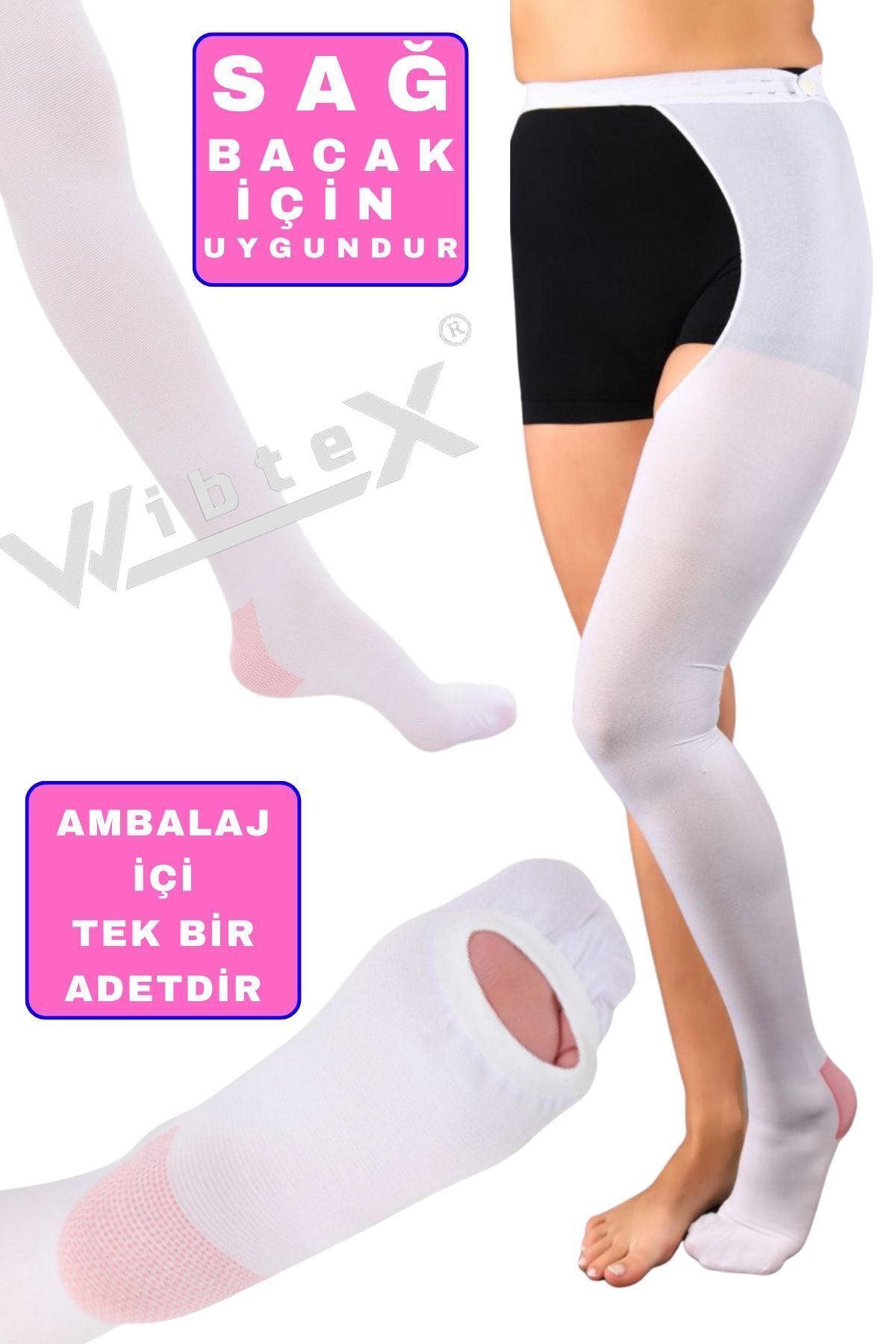 Ameliyat Çorabı Belden Kemerli Anti-emboli (TEK 1 ADET SAĞ BACAK)