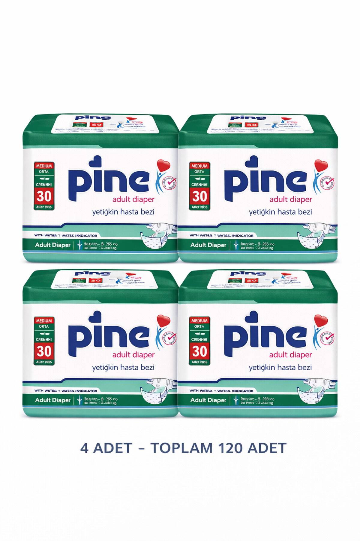 Bel Bantlı M 120'li (4 PAKET) Hasta Bezi