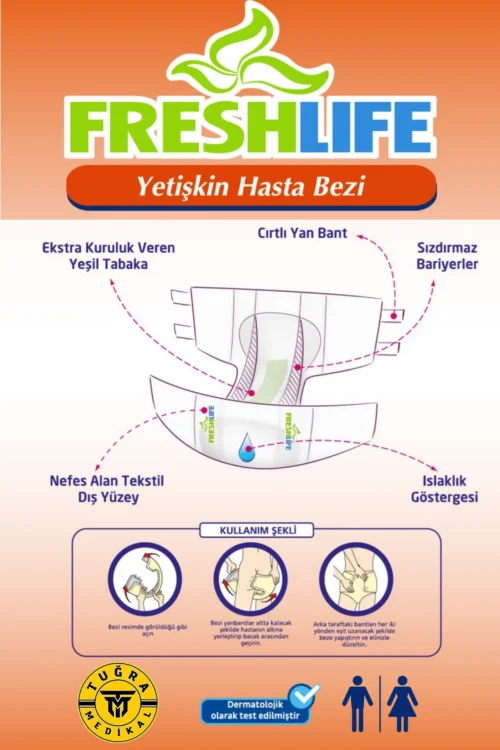 Freshlife Hasta Bezi Belbantlı Large Beden 120 Adet (4 Paket)