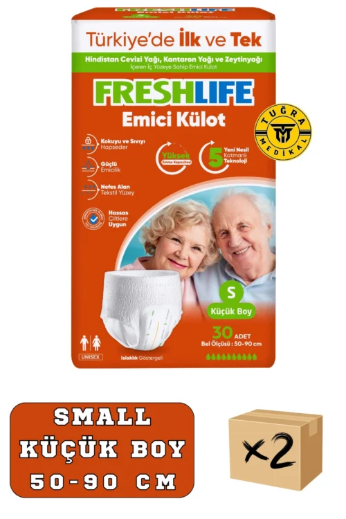 Freshlife Yetişkin Külotlu Hasta Bezi Emici Külot Small (Küçük Boy) 60 adet