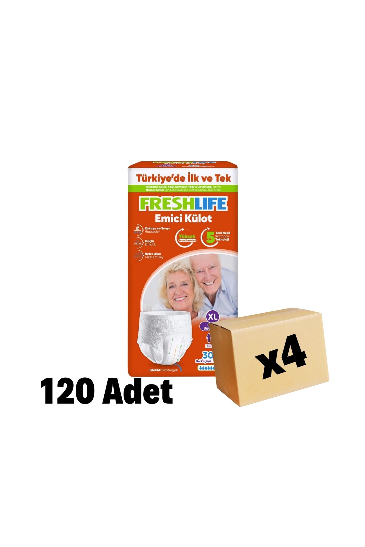 Emici Külot Yetişkin Hasta Bezi X-large 120 Adet