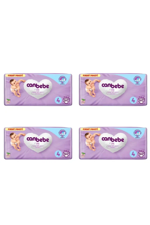 240 Adet Bebek Bezi Paketi 4 Beden 4x60