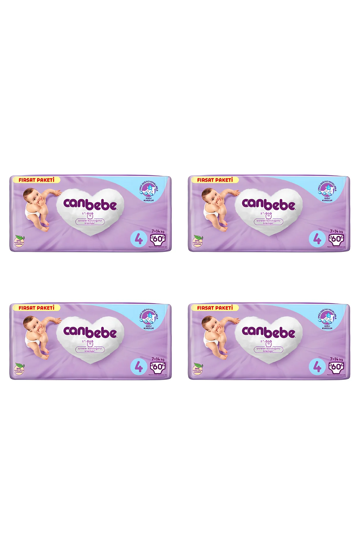 240 Adet Bebek Bezi Paketi 4 Beden 4×60