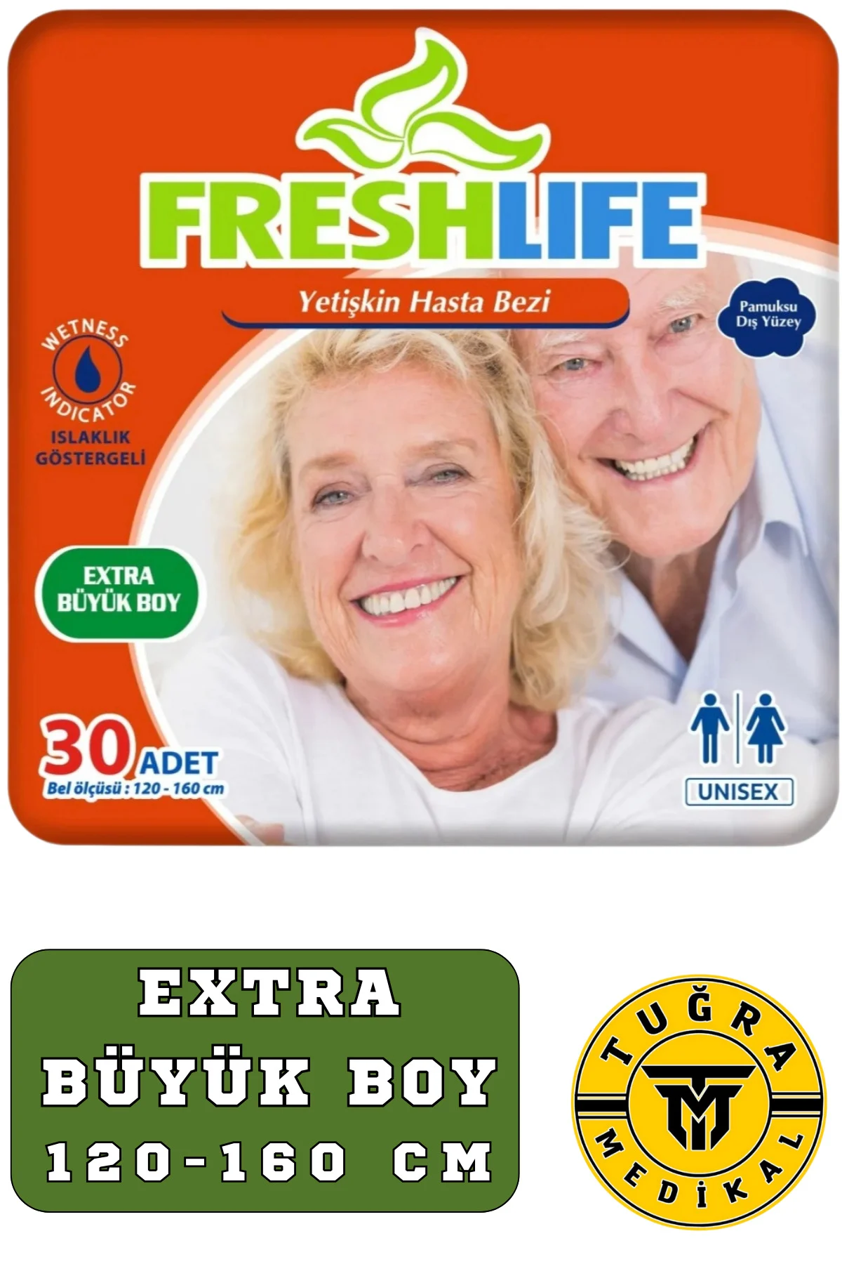 Hasta Bezi Freshlife Belbantlı 30’lu (XL) Beden 1 Paket (ISLAKLIK GÖSTERGELİ) – XL, Belbantlı