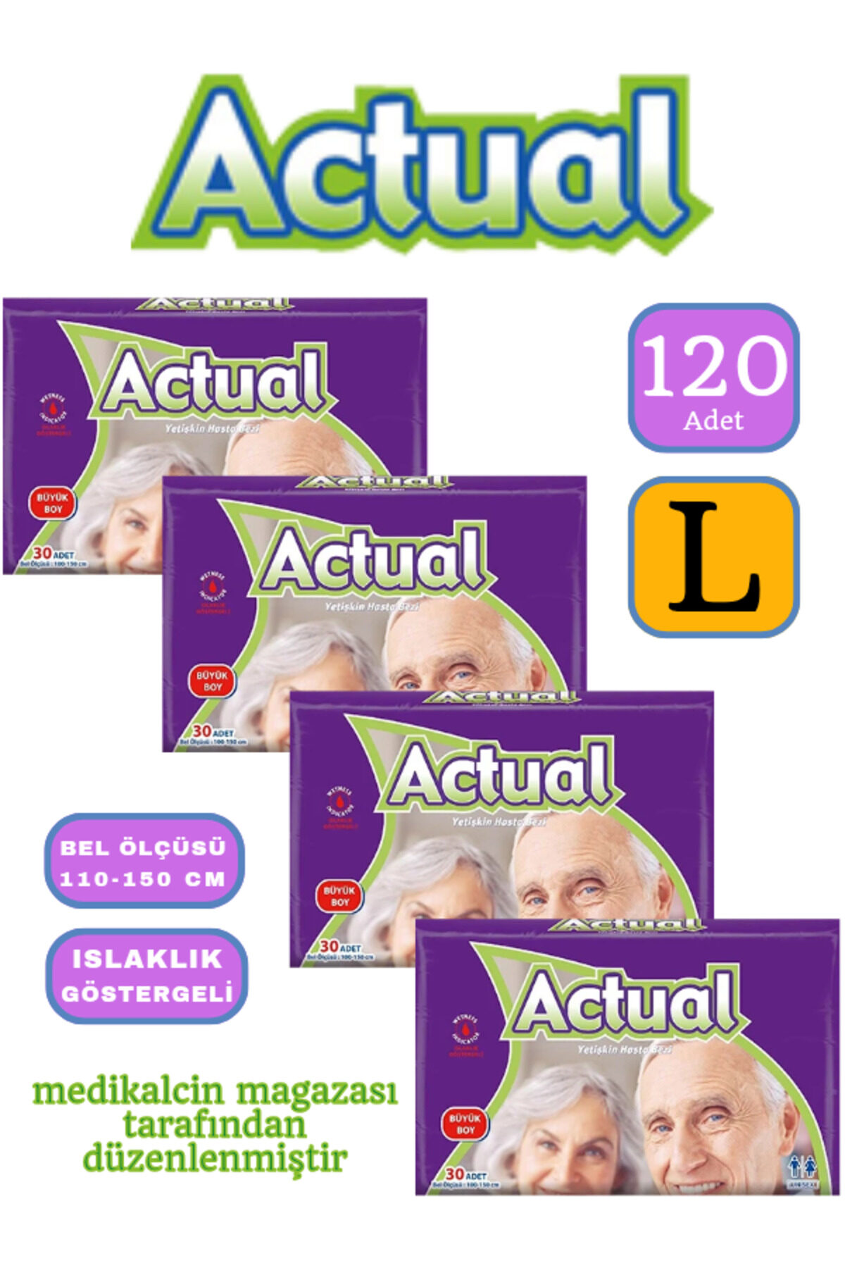 Hasta Bezi Actuel Belbantlı 120 Adet (L) Beden 4 Paket