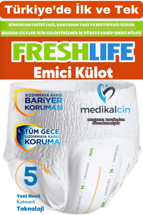 Freshlife Yetişkin Külotlu Hasta Bezi Emici Külot M (MEDİUM) 30 Adet