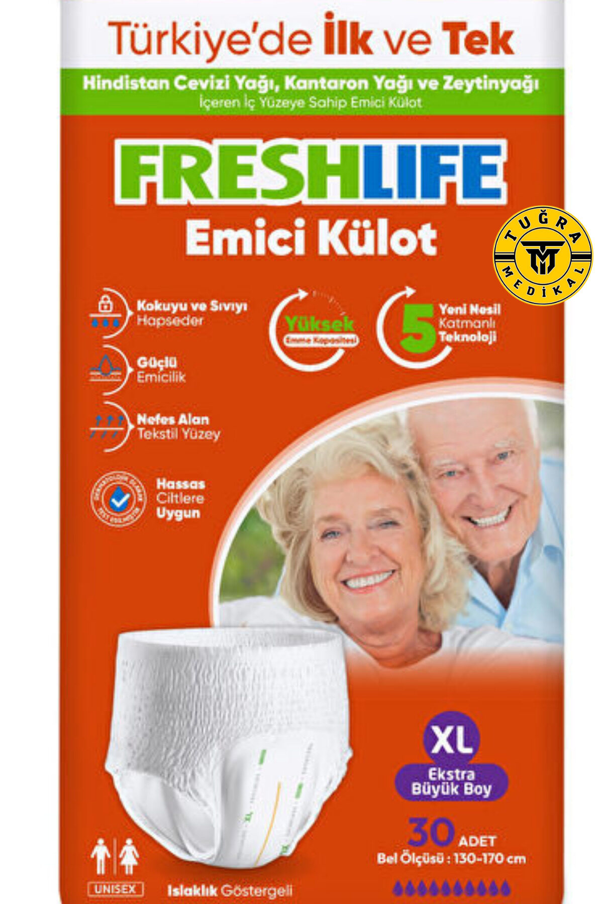 Freshlife Yetişkin Külotlu Hasta Bezi Emici Külot Xl (EXTRA BÜYÜK BOY) 30 Adet
