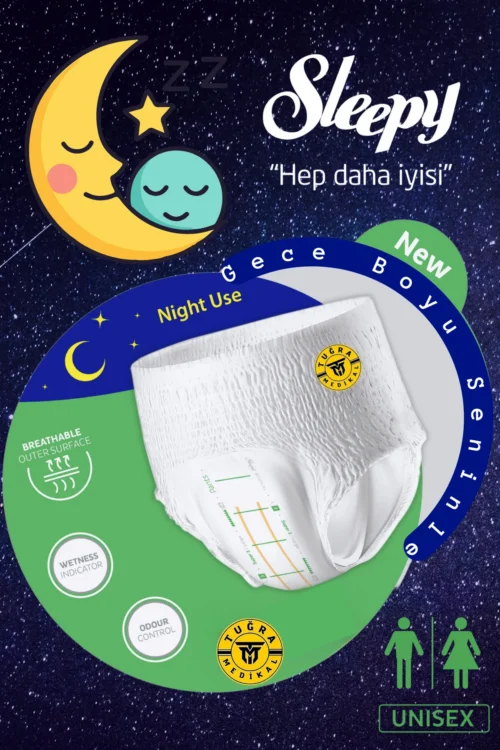 Yetişkin Unısex Süper 3 Emici Gece Külodu | Medium (M) 30 Adet