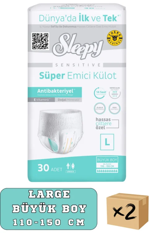Külotlu Yetişkin Hasta Bezi Large Beden 60 Adet (2 Paket)