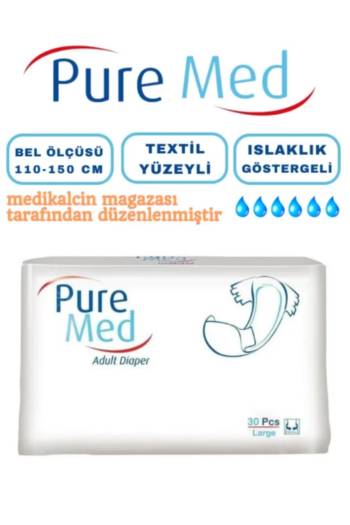 Hasta Bezi Puremed Belbantlı 30'lu (L) Beden 1 Paket (ISLAKLIK GÖSTERGELİ)