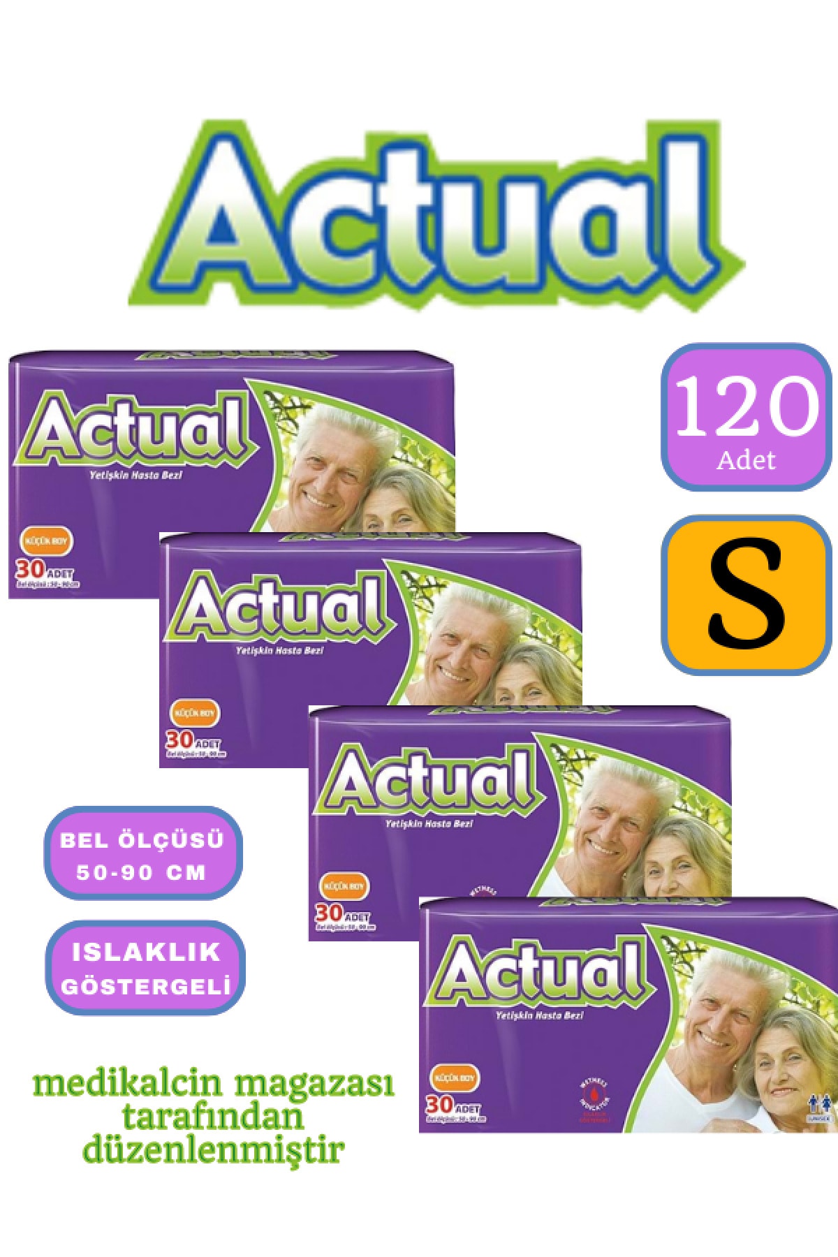 Hasta Bezi Actuel Belbantlı 120 Adet (S) Beden 4 Paket
