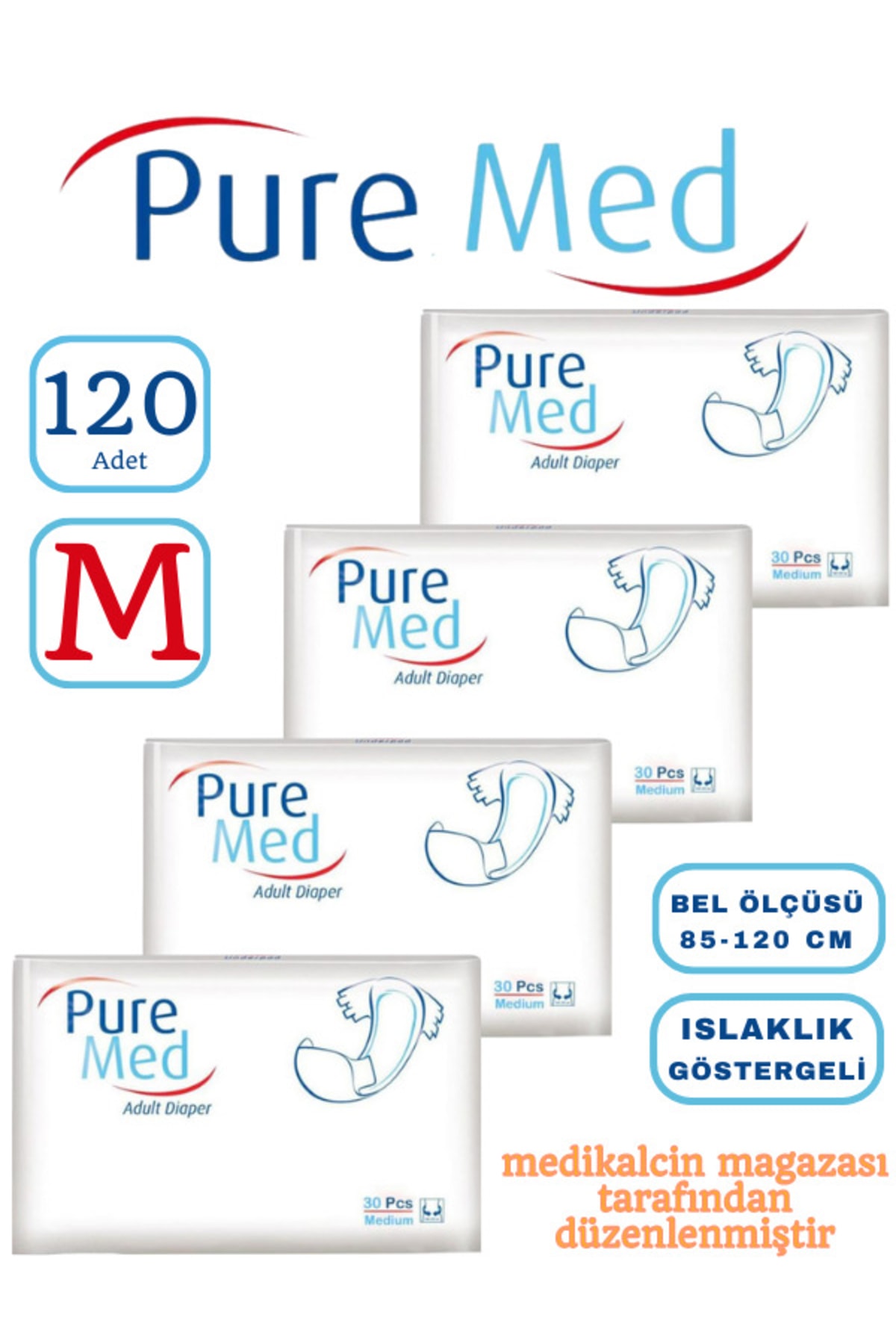 Hasta Bezi Puremed Belbantlı 120 Adet (M) Beden 4 Paket