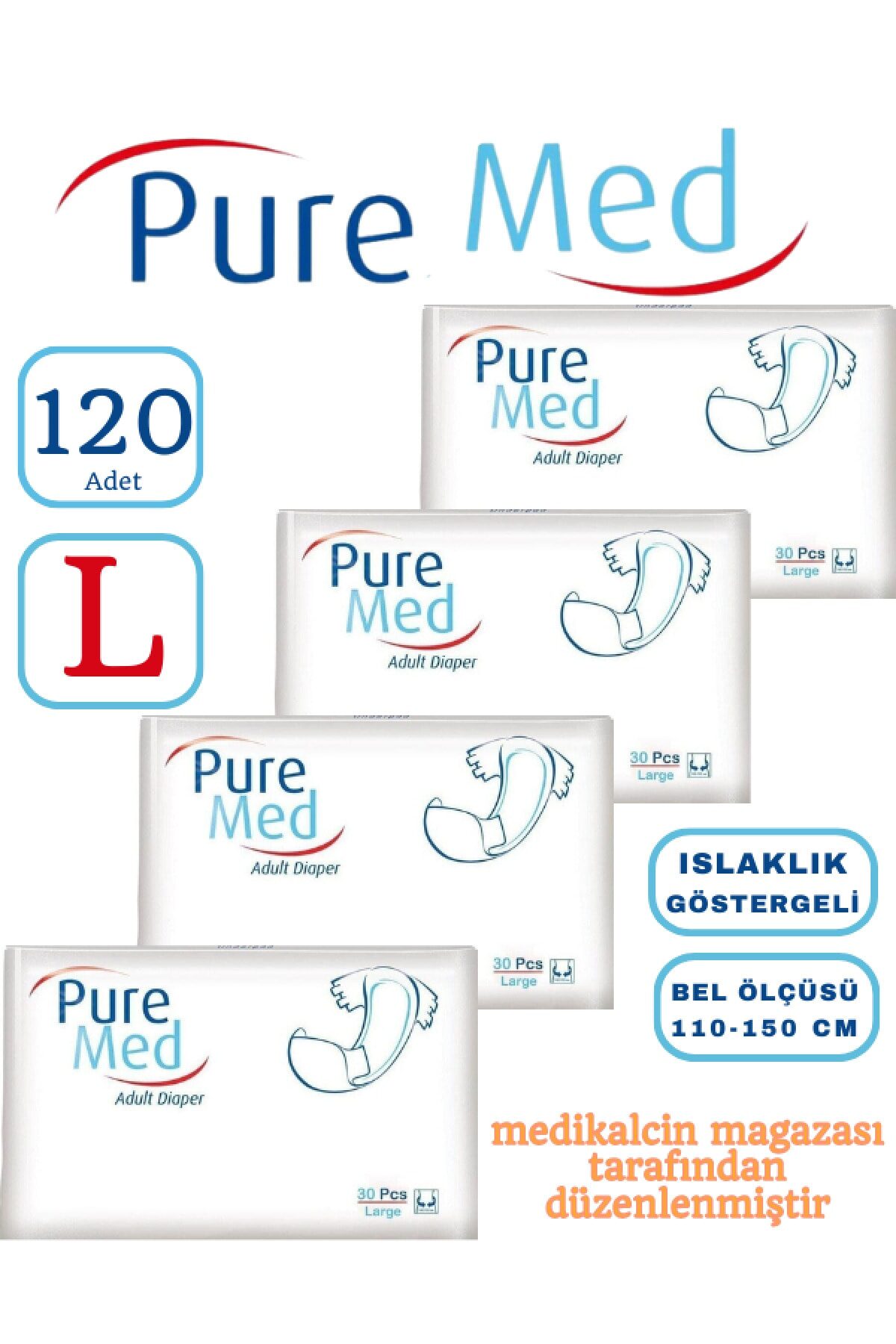 Hasta Bezi Puremed Belbantlı (L) 120 Adet 4 Paket