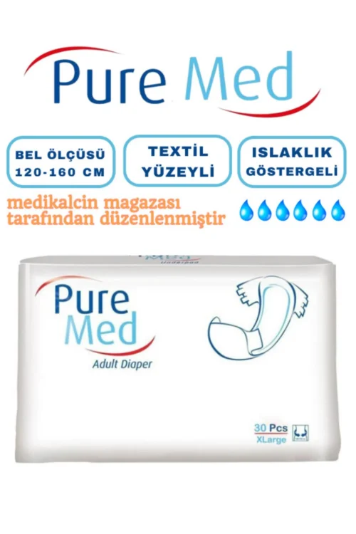 Hasta Bezi Puremed Belbantlı 30'lu (XL) Beden 1 Paket (ISLAKLIK GÖSTERGELİ)