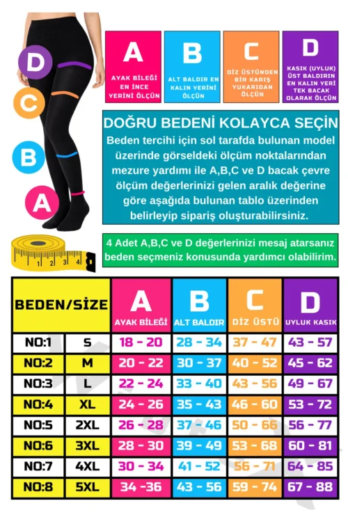 Külotlu Variss Çorabı Orta Basınç Burnu Kapalı (SİYAH RENK) (ÇİFT BACAK)