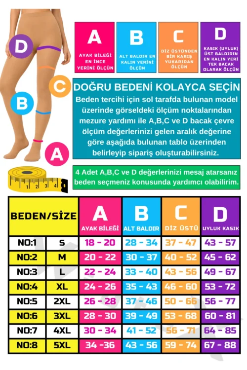 Külotlu Variss Çorabı Orta Basınç Burnu Kapalı Ccl2çift Bacak