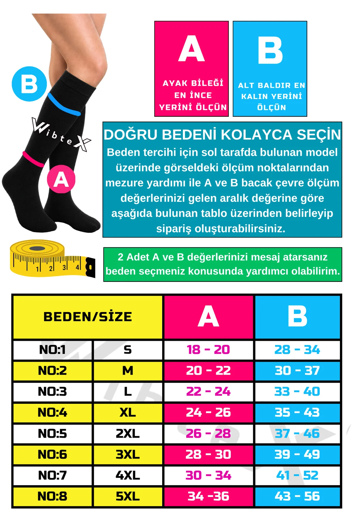 Diz Altı Variss Çorabı Orta Basınç Burnu Kapalı (SİYAH RENK) (ÇİFT BACAK) - Görsel 2