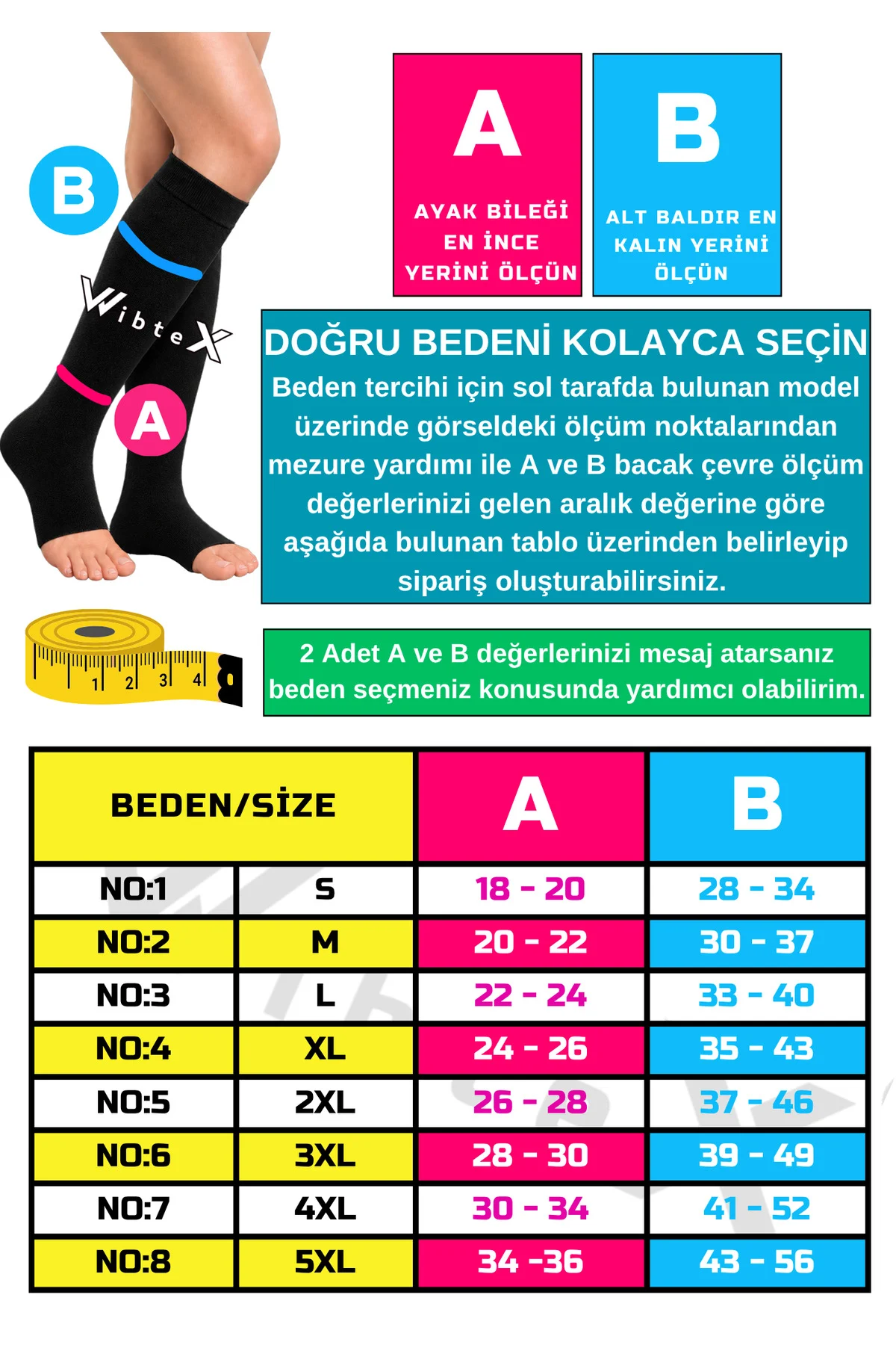 Diz Altı Variss Çorabı Orta Basınç Burnu Açık (SİYAH RENK) (ÇİFT BACAK) - Görsel 2